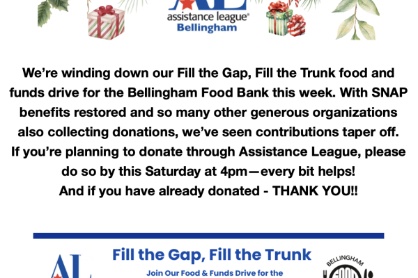 Fill the Gap, Fill the Trunk Food and Funds Drive ends